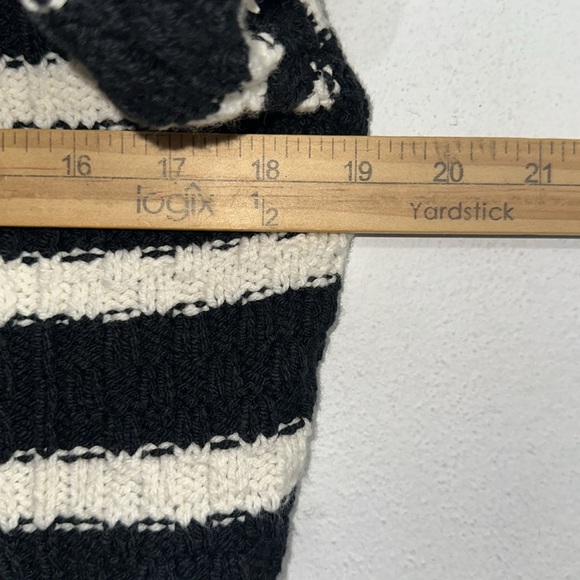 La Ligne For Target Black/White Striped Cable Knit Collared Pullover Sweater S - Picture 7 of 12
